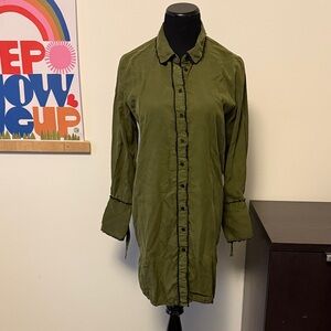 Zara Khaki Green Shirt Dress